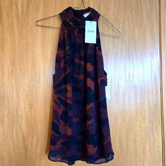 NWT Joie Erola B Silk Camo Halter Top - Picture 1 of 5